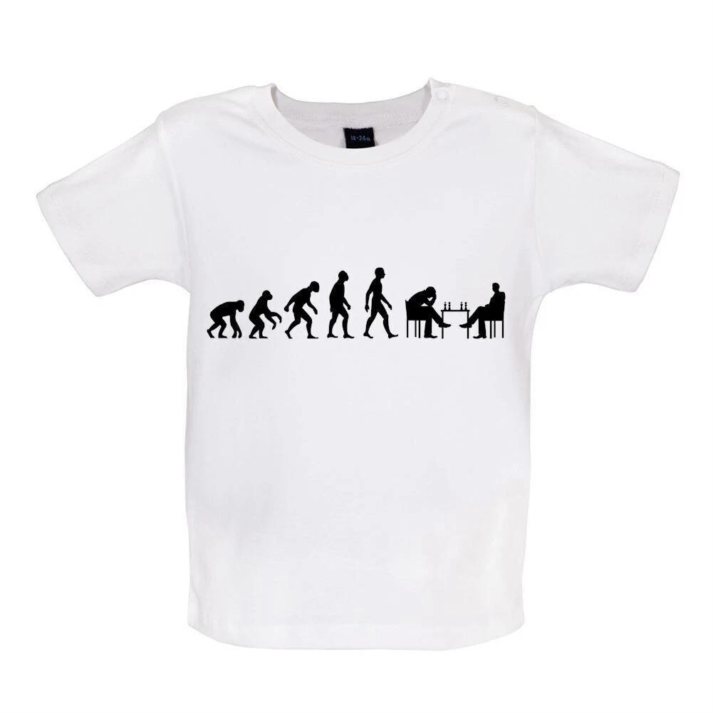 

Evolution of chess - Baby Kids T-Shirt / Body- board game reader Queen King 150