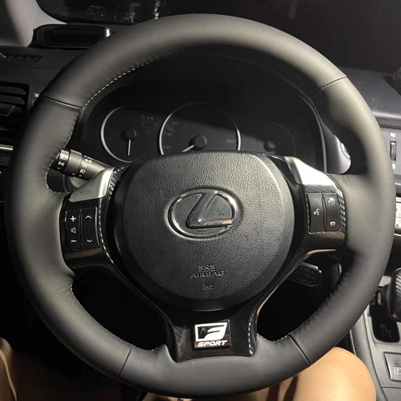 

For Lexus CT200h NX200h 2011-2020 Braid Black Suede&Leather Car Steering Wheel Cover Interior Full Coverage Accessory