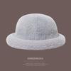 Bucket hat women's winter warm hat plush top hat knitted basin hat thick light luxury high sense