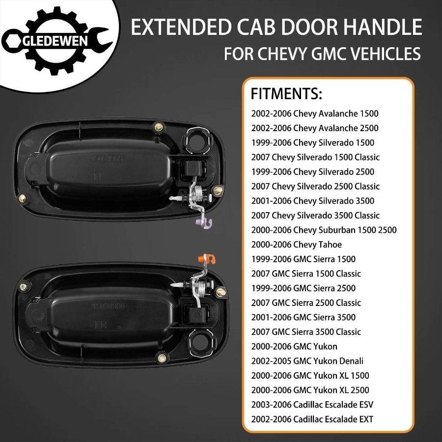 Exterior Door Handle, Compatible with 1999-2007 Silverado Suburban Tahoe Avalanc
