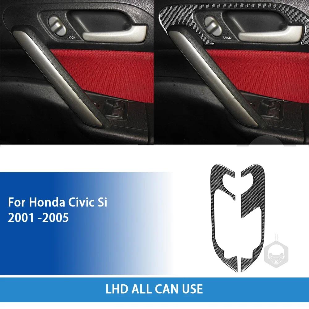 For Honda Civic Si 2001 2002 2003 2004 2005 Accessories Carbon Fiber Car Interior Door Handle Panel Trim Sticker