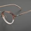 Luxurious Japanese Handmade Gold-Titanium Round Literary Style Glasses Frame for Trendy Men and Women.