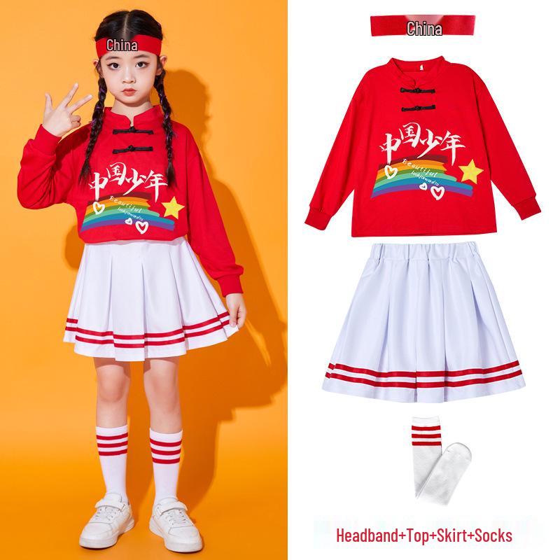 Children's Chinese-Style Cheerleading Costume for Kindergarten and Primary School Performances