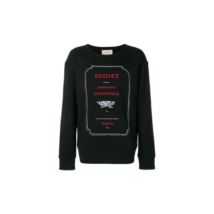 GUCCI Sweatshirts Men's Black Crew Neck Moderate Regular 475532-X3N46-1082
