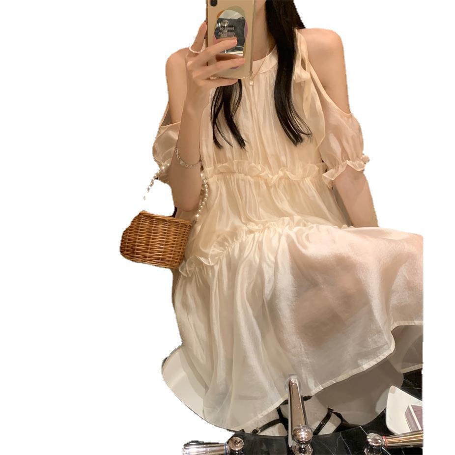 Elegantes 2024 schulterfreies Bindekleid: Sommerlicher Stil & Süße Erste Liebe Vibe