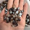 Twisted Silk Agate Coffee Color Beads, 8x16MM, Small Vase Shape for Bracelets & Necklaces.
