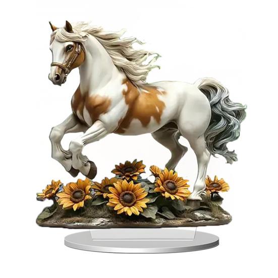 2D Acrylic Animal Table Sign Horse Cat Peacock Elephant Castle Moon House Ornament Home