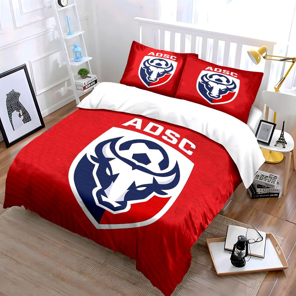 Red Bedding Set with Bull Logo Bedding Duvet Cover Set Duvet Cover Pillowcases  (1 * Duvet Cover 2 * Pillowcases, Without Duvet Insert)