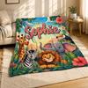 Sophie Safari Animals Coral Fleece Blanket Jungle Nursery Decor