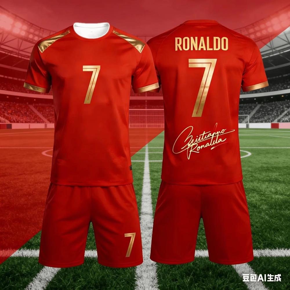 Ronaldo Č. 7 3D dresy pro muže a ženy Fanouškovská památeční sada s krátkým rukávem Letní set Dětský narozeninový dárek Děti