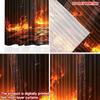 Set Of 2 Modern Realistic Flame Curtains Digital Printing Dramatic Fire Road Scene Black Background Living Room Wall Decor Curtain For Great Made