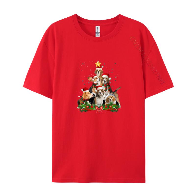 Men T Shirt Beagle Dog Christmas Dog Teeshirt Best Tees Black Tshirt Vintage American Style Winter Gift