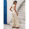 2026 New Vacation Casual Minimalist Style Jumpsuit Solid Color Sleeveless Jumpsuit