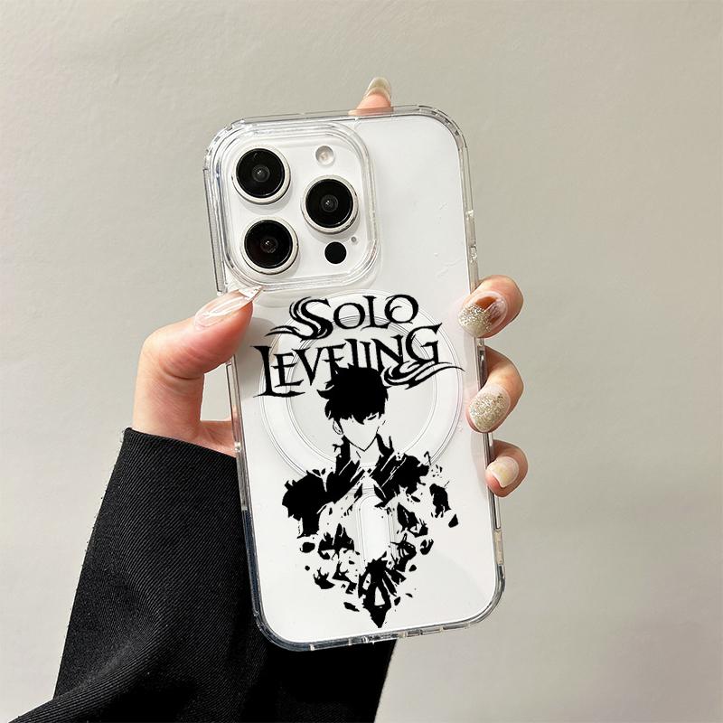 

Solo Leveling Sung Jin-Woo Wireless Charging Case for iPhone 17 Air 16 E 15 14 Plus 13 12 Mini 11 Pro Max Silicone Hard Cover iPhone 14 Plus