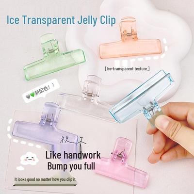 Acrylic Jelly Clip for Students - Cute Long Tail Paper & Journal Holder