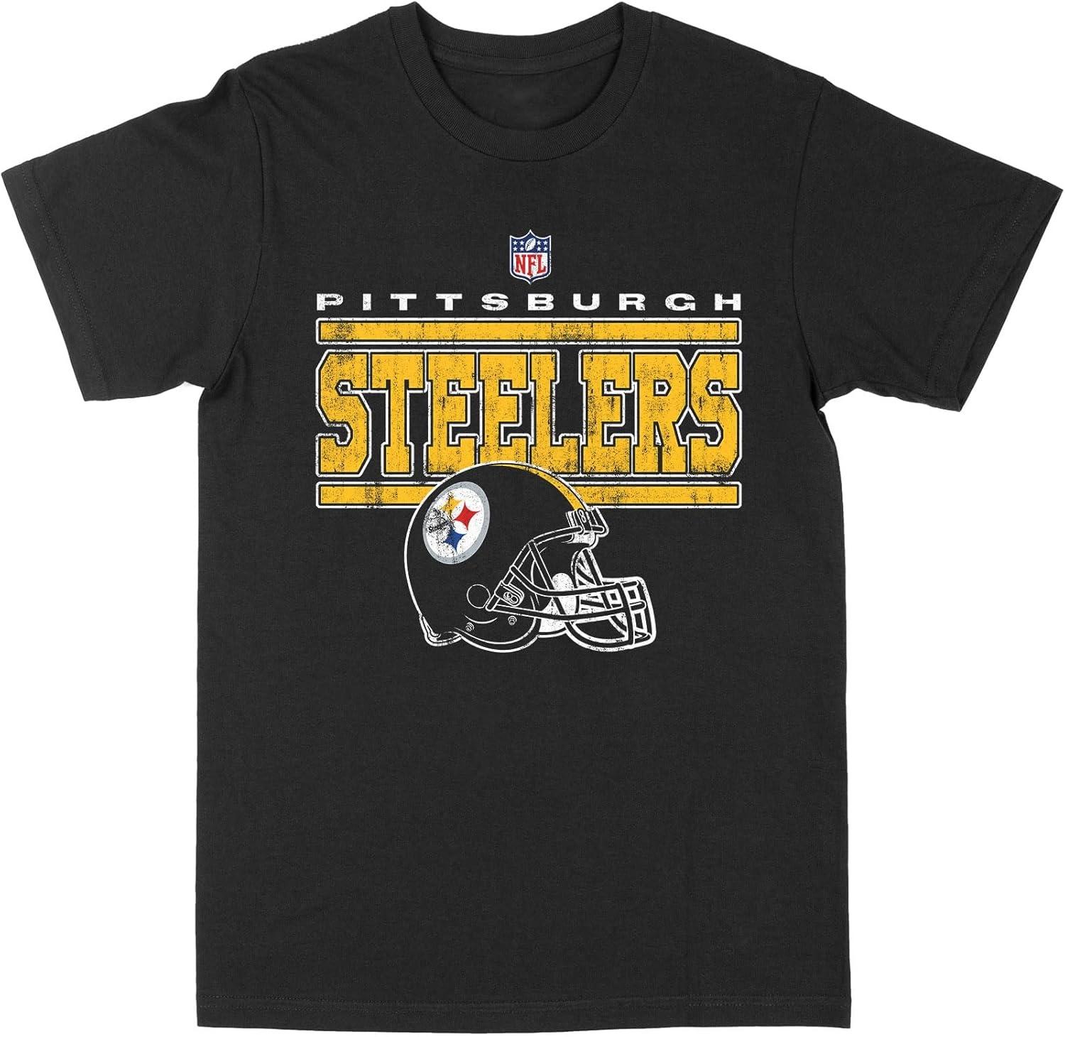 Philcos Футболка с логотипом шлема Pittsburgh Steelers из НФЛ, черная XXXXXL чёрный