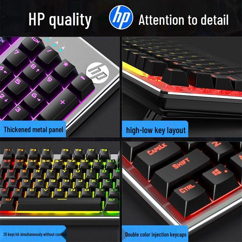 K500F Mechanical USB Wired Gaming Keyboard with Metal Panel and Backlight