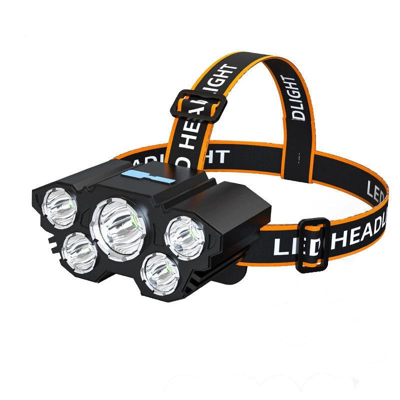 

Перезаряжаемый водонепроницаемый 5-светодиодный налобный фонарь - Сверхяркий, портативный, для использования на открытом воздухе и рыбалки