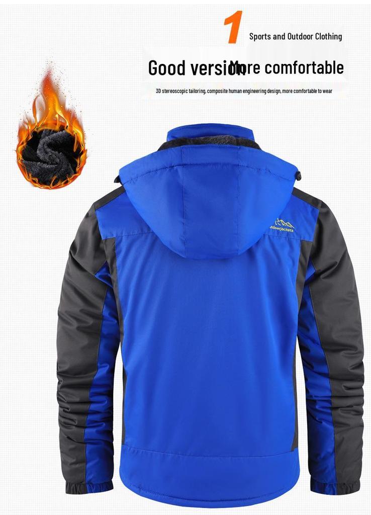Men's Thickened Plus Size Winter Mountaineering Jacket - Extra Thick Cotton Padded Outerwear for Middle-Aged and Elderly