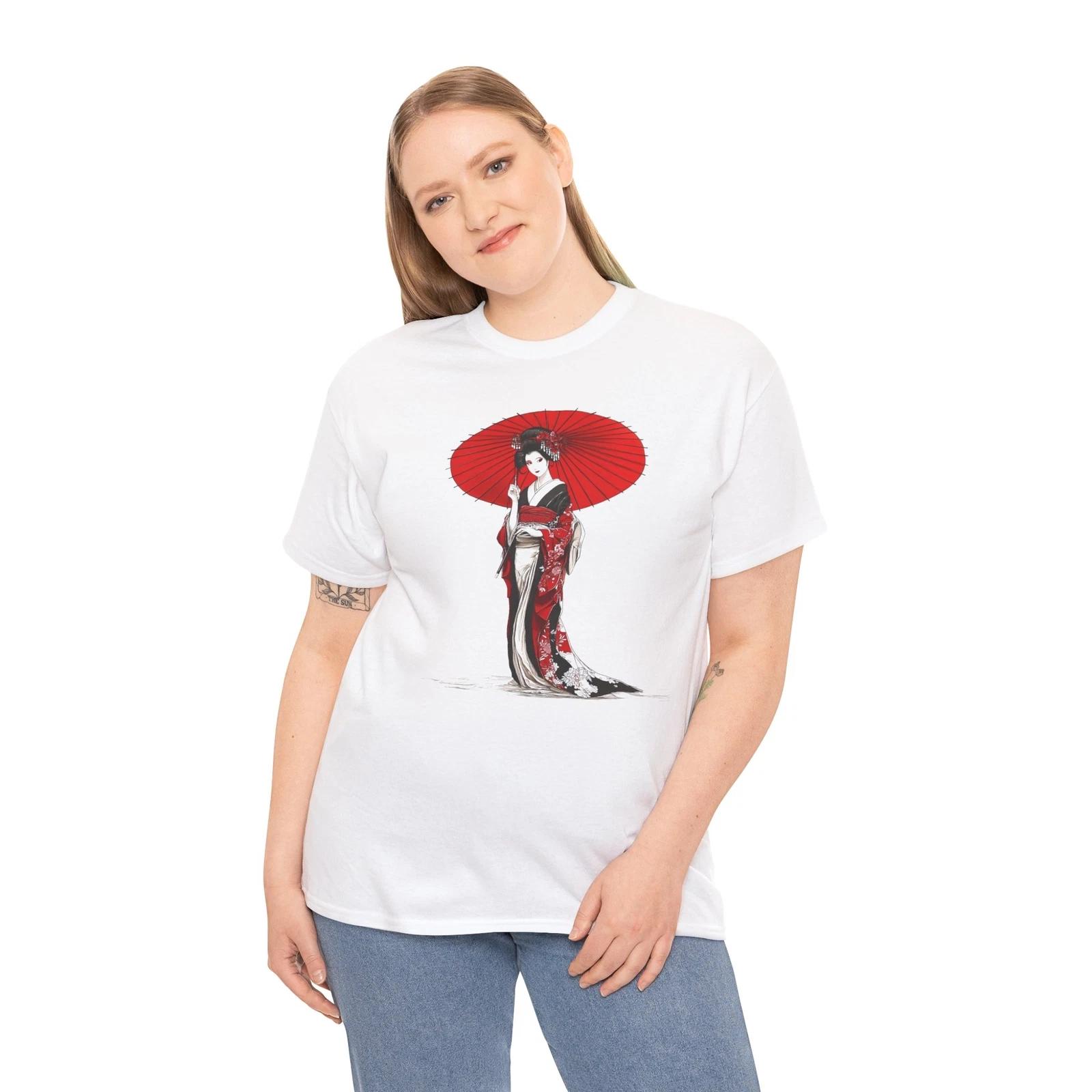 Geisha T-Shirt | Bushido Samurai Japan Tee | Geisha Style Shirt M