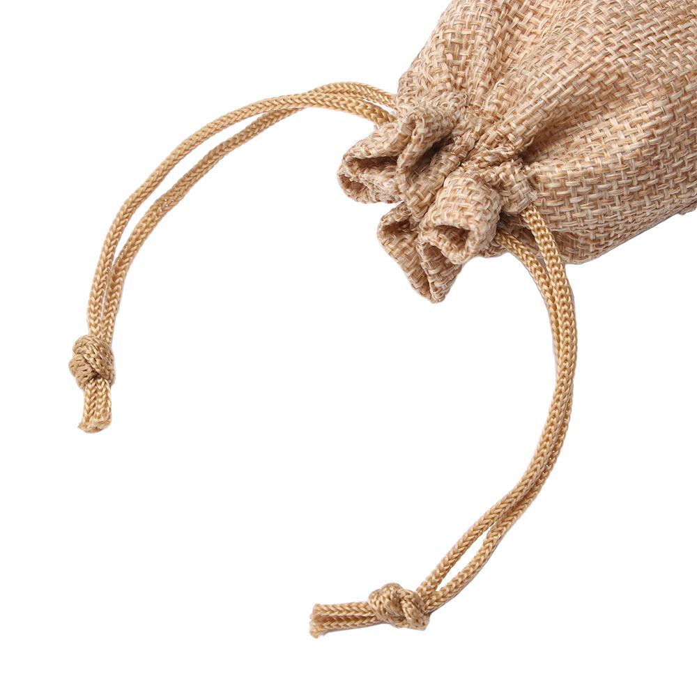 Mini 5pcs Jute Drawstring Tie Hessian Pouch Rustic Party Wedding Favor Burlap Bag