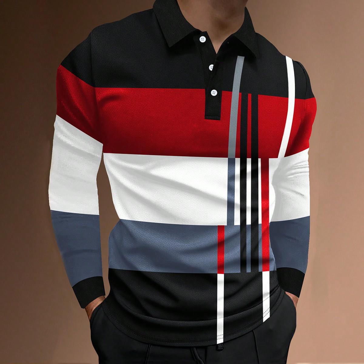 

Европейская модная одежда мужская премиум-рубашка поло с длинными рукавами для отдыха на открытом воздухе XL