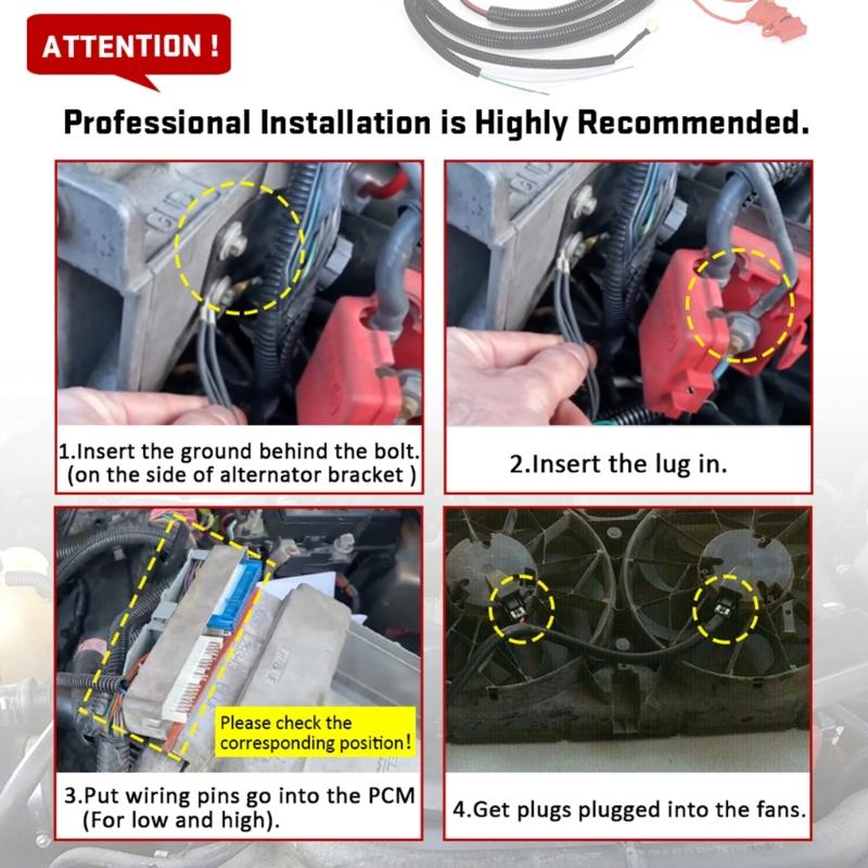 For 7L5533A226T 1999-2006 Electric Control Double Fan Harness Connector Wiring