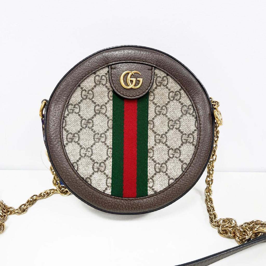 [Pre-Owned] Gucci Ophidia GG Mini Round Bag 'Beige' - Very Good #JUNMNX