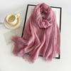 Vreovor Solid Color Scarves Autumn Winter  Women'S Retro Monochrome Medium Length Decorative Long Shawls