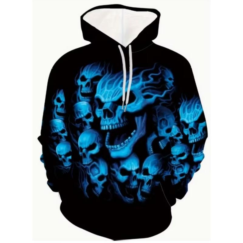 3D Men's Poker Card Pattern Hoodie, Long Sleeve Casual Hoodie, Fashion Pattern Hoodie Jacket