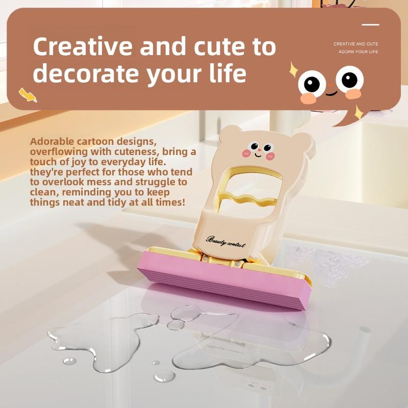 Cartoon Bear Hand-wash Mini Mop, Household Bathroom Cleaning Mop, Cute Lazy Person Desktop Stain Removal Mop