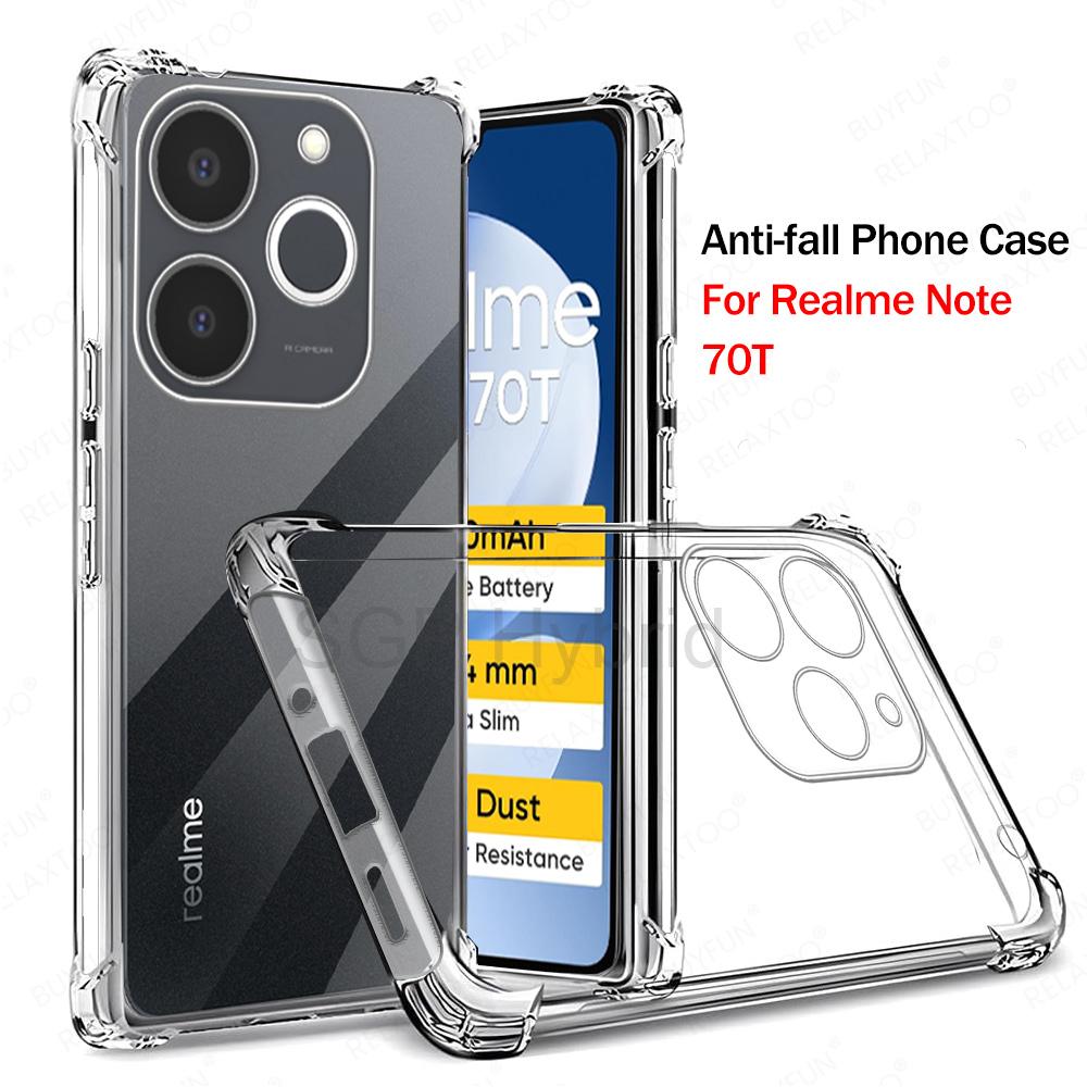 Custodia blindata antiurto per Realme Note 70T RealmeNote70T Realmy Note70T 4G Globale Custodia in silicone trasparente Fundas