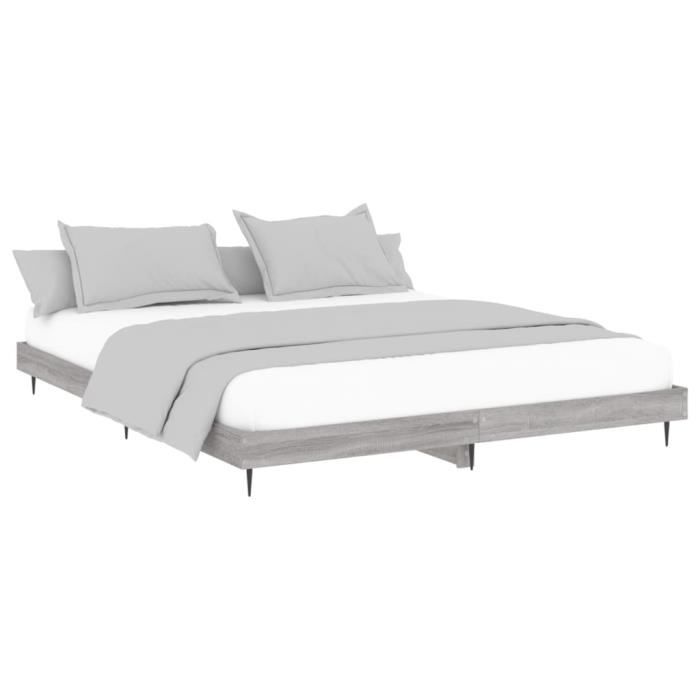 VidaXL Bed Frames Sonoma Grey 120x200 Cm Engineered Wood 832259