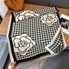 Winter Houndstooth Scarf Scarf Scarf Neck Thickened Warm Double-Sided Floral Shawl Scarf