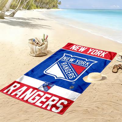 Serviette de plage imprimée New York Rangers, Grande serviette douce à séchage rapide pour la plage, le camping, la natation