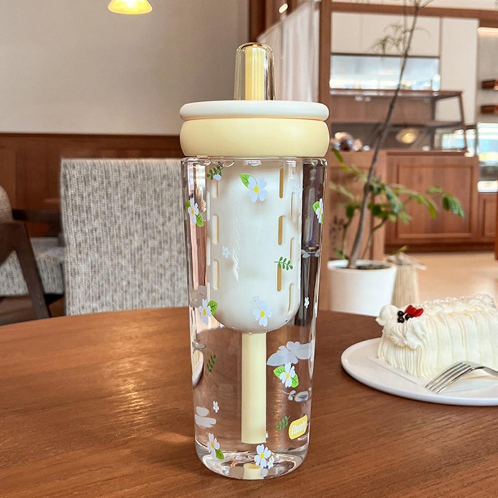 Portable 1000ml Straw Cup Plastic Dopamine Water Bottle Large Capacity With Lid Straw Plastic Cups Juice Milk 901-1000ml