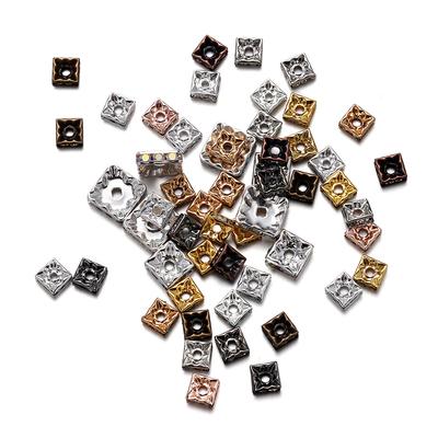 50 Pezzi 6 8 10mm Colore AB Quadrato Strass Rondelle Perline di Cristallo Perline Distanziatrici Sfuse Per Fai da Te Creazione di Gioielli Materiali Accessori