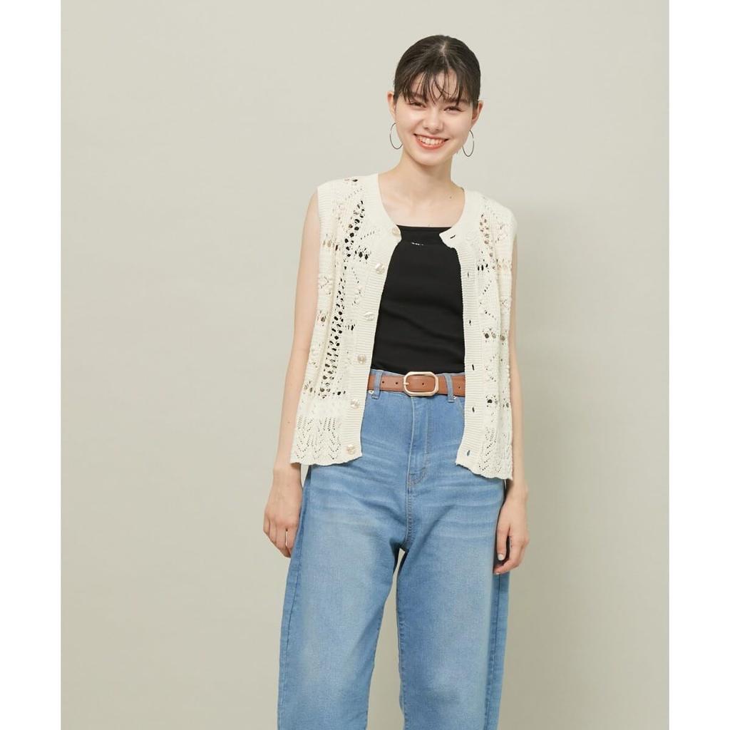 ROPE PICNIC Camisole with Embroidered Logo and Women's Cups, Off-White (16)