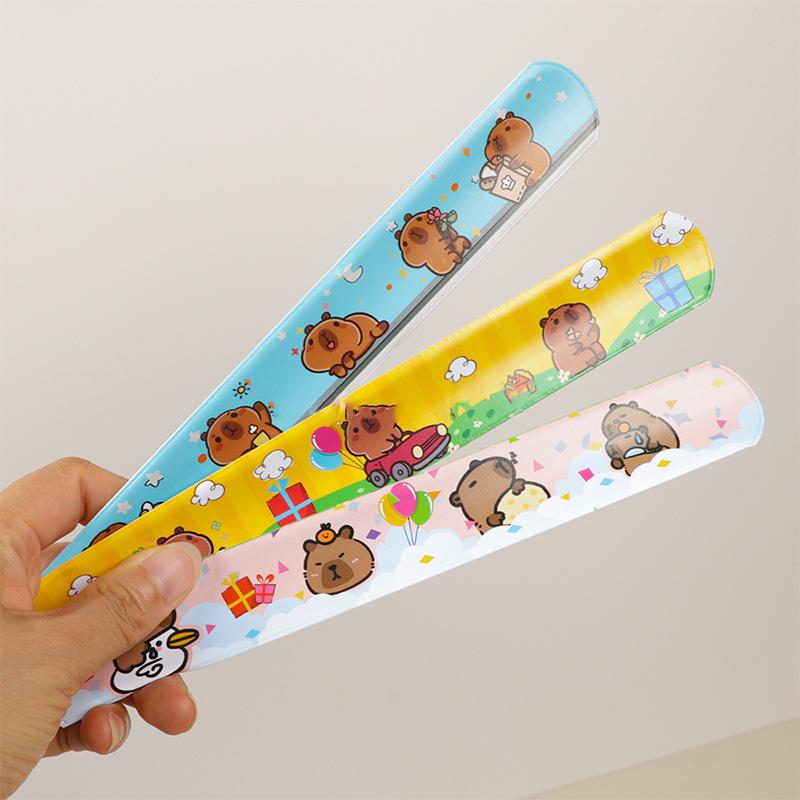 12PCS PVC Slap Bracelets Cute Animal Capybara Dinosaur Bees Kids Birthday Party Favors School Rewards Children's Day Gift