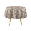 Nappe ronde - EDEN - Feuillys - Ø 160 cm - PVC imperméable - Motif feuilles lin
