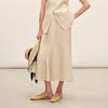 LESS Women's A-Line Midi Skirt with Belt