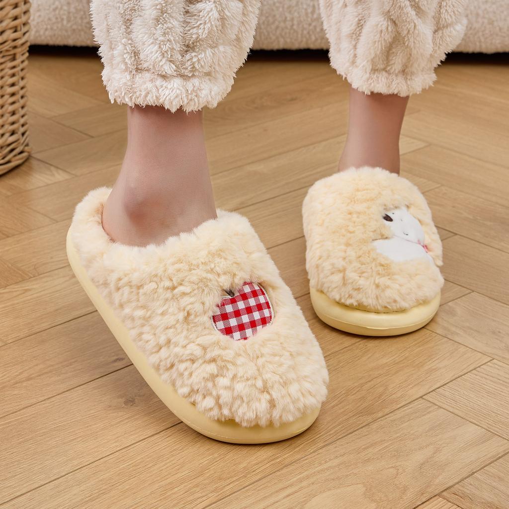 Niedliche Damen Hausschuhe Plüsch Warm Dicke Sohle Pantoletten Atmungsaktiv Weich Rutschfest Hausschuhe Innen Außen Herren Freizeit Hausschuhe
