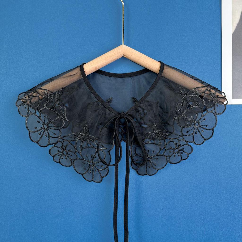 Accessori per Gonne Decorative Floreali Giapponesi con Foro Finto Collare a Sciarpa