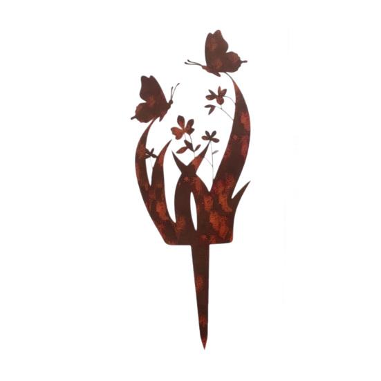 Ground Stake with Butterfly or Rabbit Design Garden Decorations Stake Rust-Resistant Iron Yard Artware for Lawn Patio