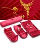 Misty Blue Velvet Jewelry Box: Double Opening for Rings, Earrings, Necklaces, Bracelets, Bangles, Rosaries, and Jewelry Pouch.