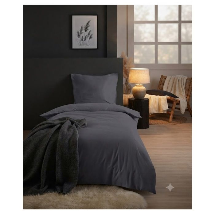 Parure de lit 140 x 200 cm Cocon ardoise