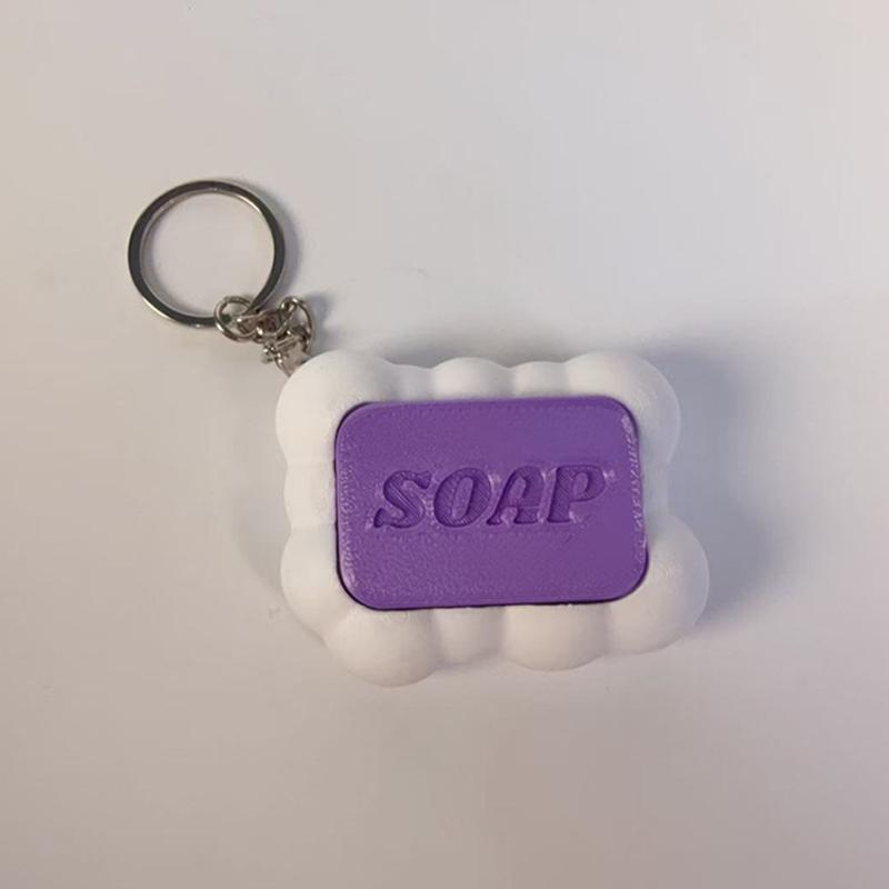 Soap Button Keyboard Fidget Toy 3D Printed Press-Type Finger Clicker Decompression Gadget Portable Bag Pendant Keyring Ornament