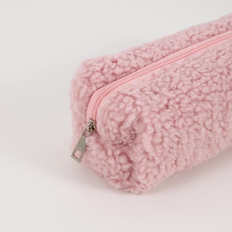 Zippered Pen Case Large Capacity Plush Pencil Case Large Compartment Travel Cosmetic Bag for Student Adult School Travel