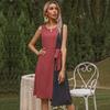 YYFS Women's Fashion Summer Spring Sleeveless O-Neck High Waist Casual Dresses