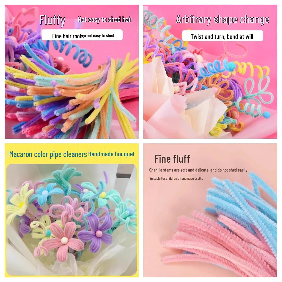 

Colorful Chenille Macaron Twist Sticks DIY Craft Pack for Kids